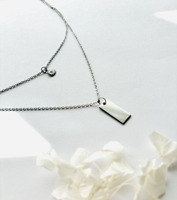 Collier "SUNSHINE" (au choix : mini marguerite ou mini cristal)